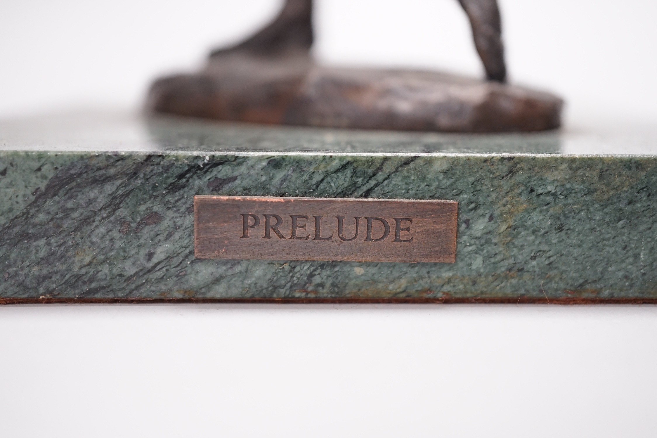 A Royal Worcester limited edition bronze model of Prelude on marble base. 23cm tall, Limited edition - Image 5 of 5