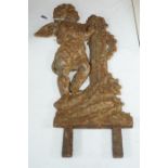 A cast iron putto mount. 50cm tall