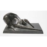 A limited edition abstract bronze of a recumbent figure, initialled and dated AFB 1981, 1/9, 17.