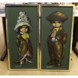 Bary Leighton-Jones (1932-2011), pair of oils on board, Portraits of children, signed, 83 x 37cm