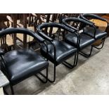 Four cantilever tub chairs by Oliver Percy Bernard, width 54cm, depth 60cm, height 76cm
