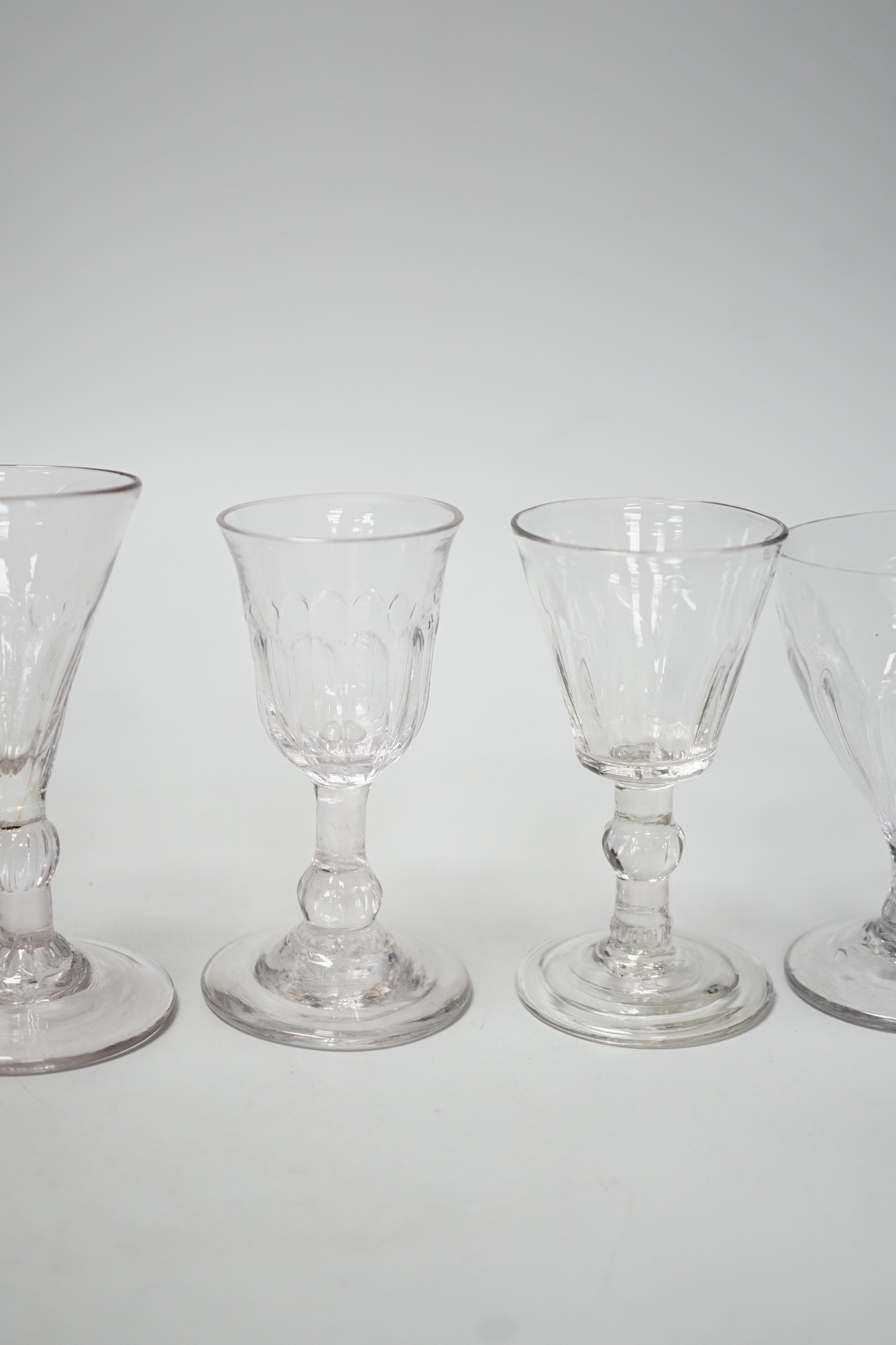 A small Georgian glass rummer and five cordials. Tallest 12cm - Image 4 of 5