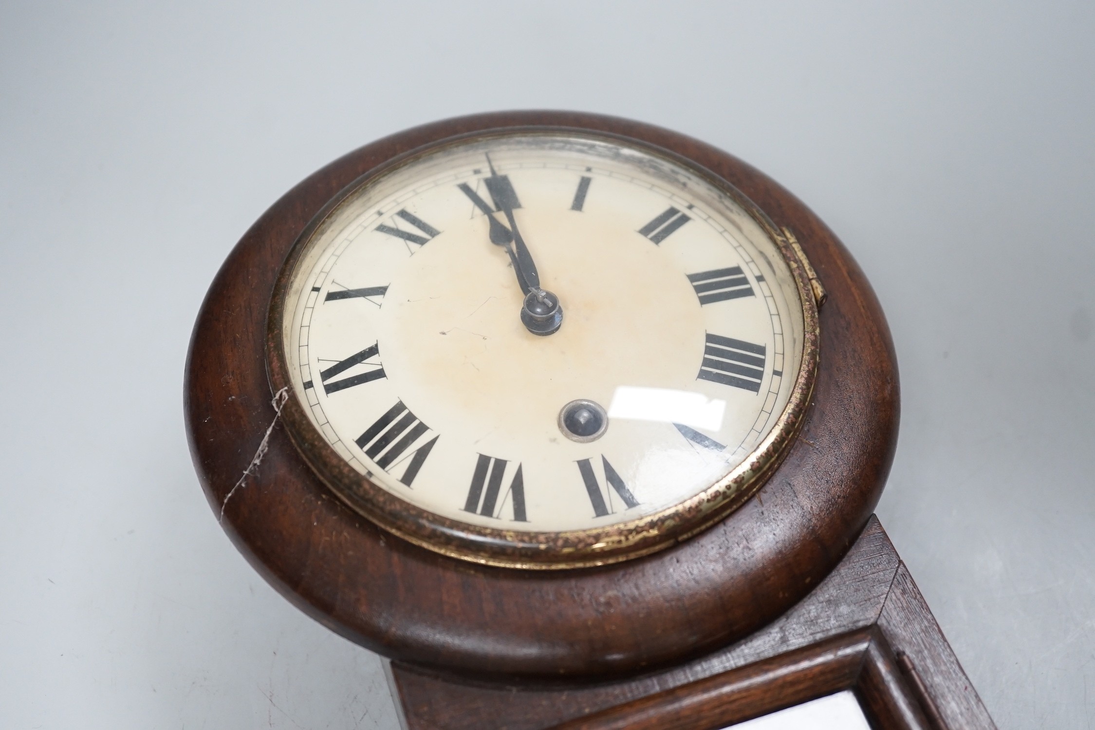 A small drop-dial wall clock, 31cm long - Image 2 of 3