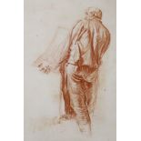 Sir Frank Brangwyn (1867-1943), lithograph, Man holding a folio, 40 x 27cm