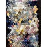 A four fold dressing screen with patchwork fabric panels, each panel width 55cm, height 177cm