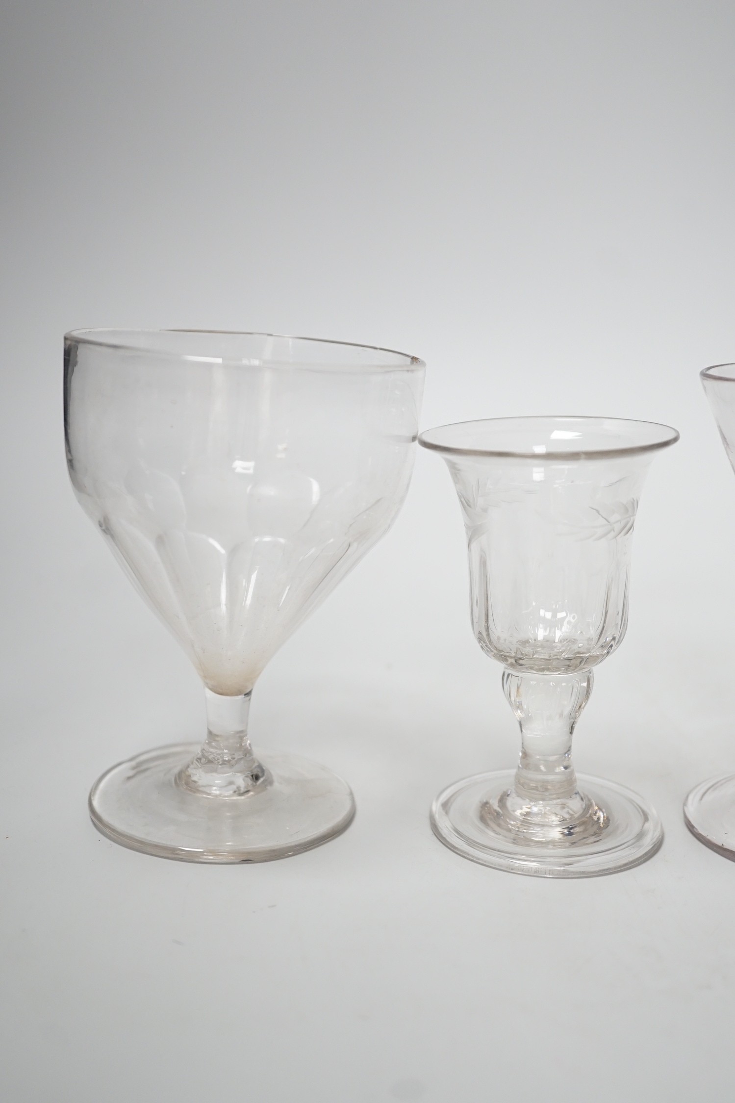 A small Georgian glass rummer and five cordials. Tallest 12cm - Image 2 of 5