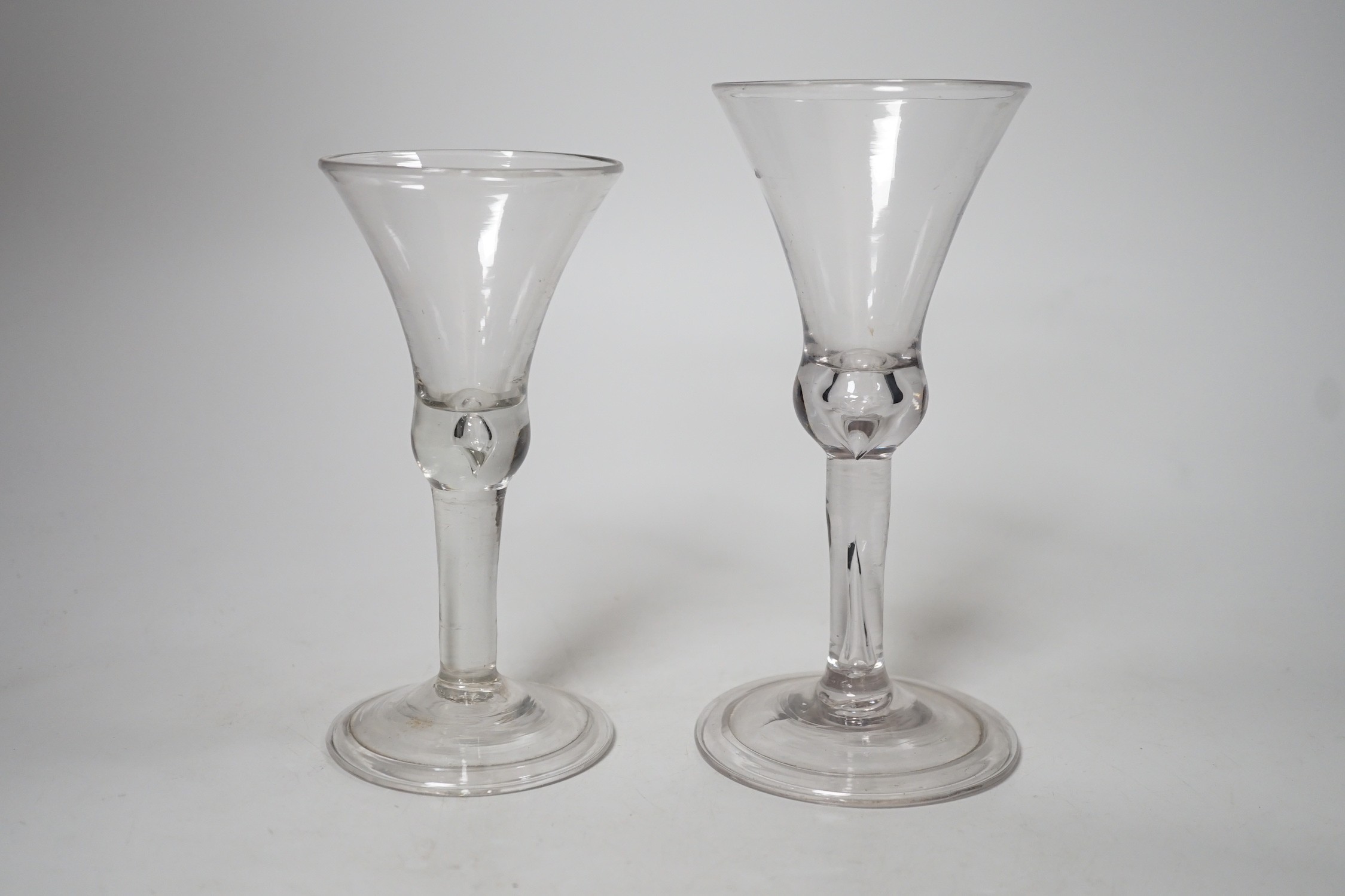 Two Georgian style glass ale flutes. Tallest 18cm - Image 2 of 3