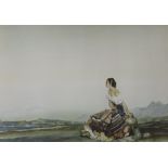 Sir William Russell Flint, colour print, Seated woman, signed in pencil, 43 x 56cm