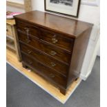 A George III mahogany chest of two short and three graduating long drawers, width 108cm, depth 51cm,