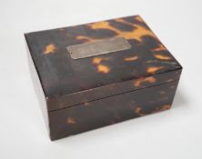 A silver-mounted tortoiseshell box, inscribed ‘In Appreciation of Capt C.E. Raison A.R.C.M. From the