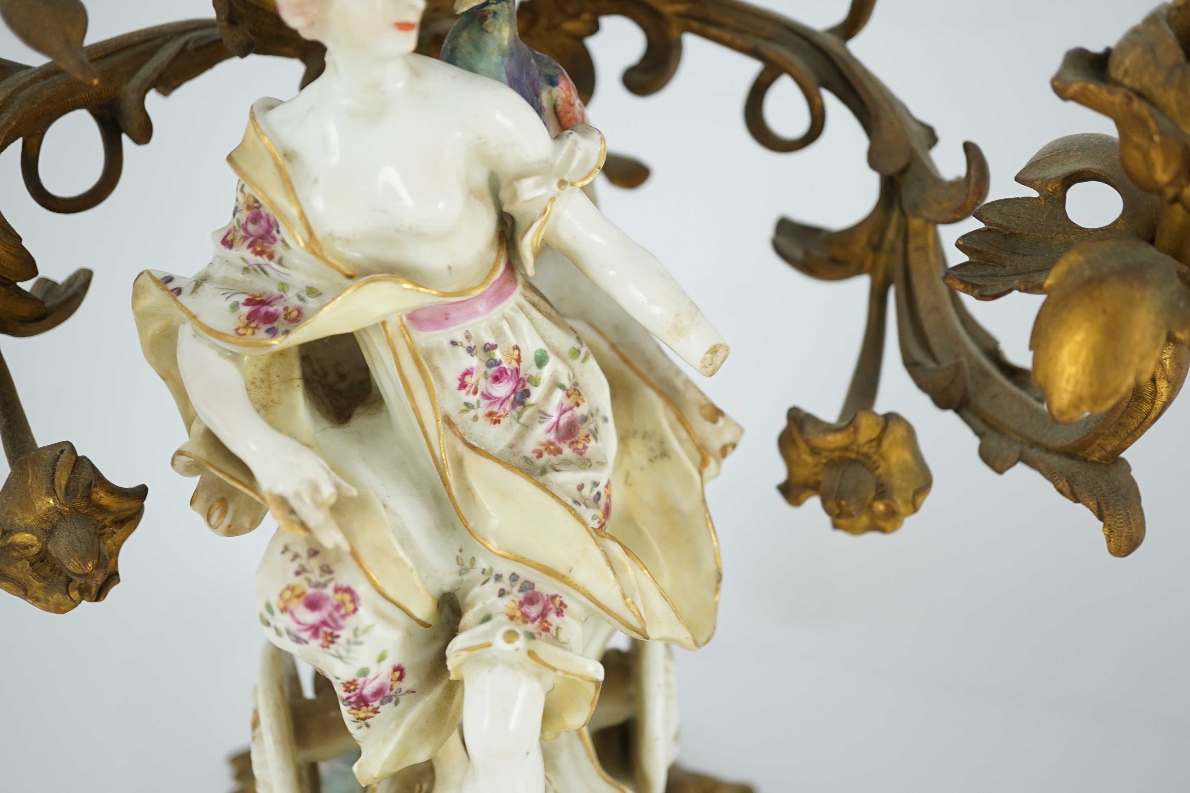 A pair of large Derby porcelain and ormolu mounted ‘Juno and Jupiter’ figural candelabra, the - Image 2 of 9