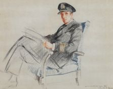 § § Sir William Russell Flint RA PRWS (British, 1880-1969) Study of Commander of H.J.B. Moore