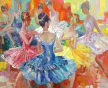 § § John Strevens (British, 1902-1990) 'Corps de Ballet'oil on canvassigned64 x 76cm***CONDITION