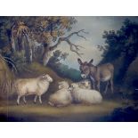 Benjamin Zobel (British, 1762-1831) Sheep and a donkey in a wooded landscapesand picturesigned44 x