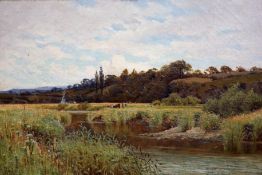 Charles L. Saunders (British, c.1855-1915) 'Summertime on the Llugwy, North Wales'oil on