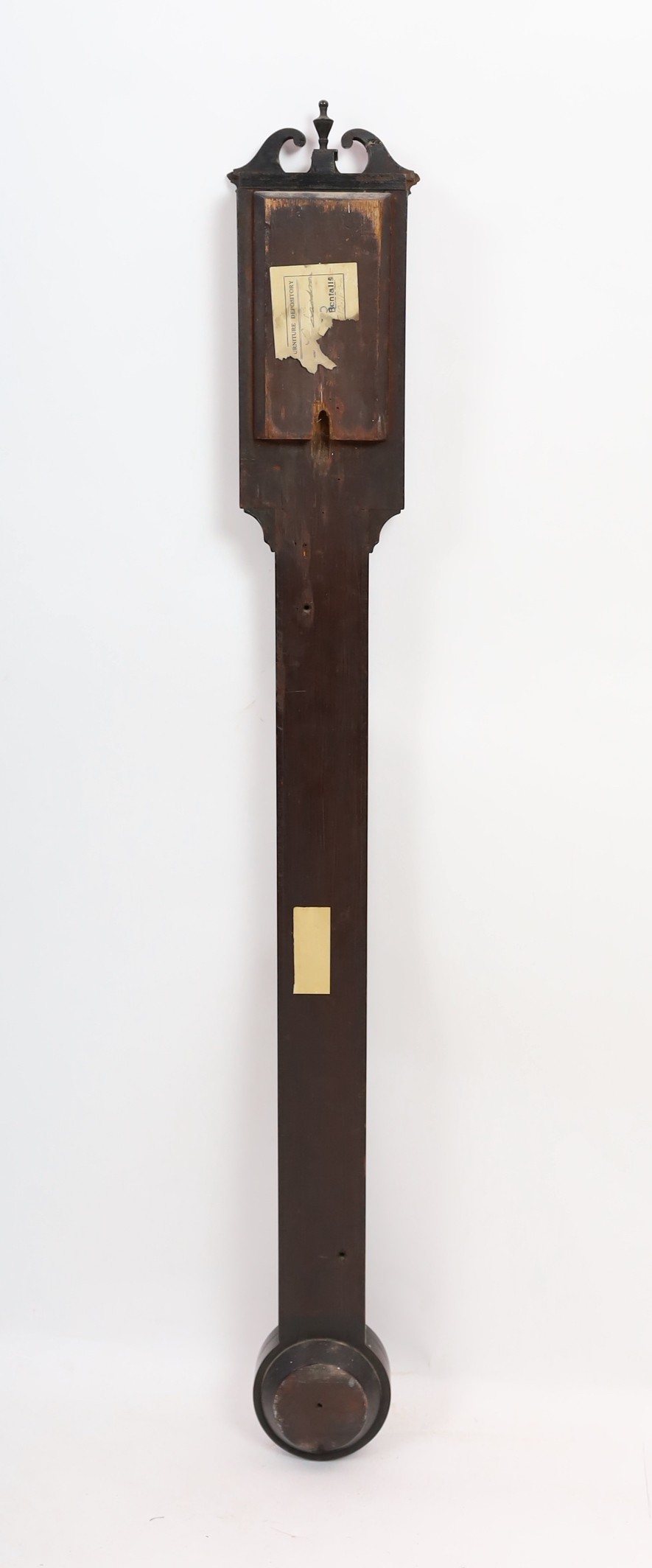 J. Blunt of London. A Regency mahogany stick barometer, with silvered scale and thermometer, 13cm - Image 4 of 5