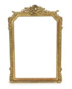 A late 19th century French giltwood and gesso overmantel mirror, with flower, quiver and torch