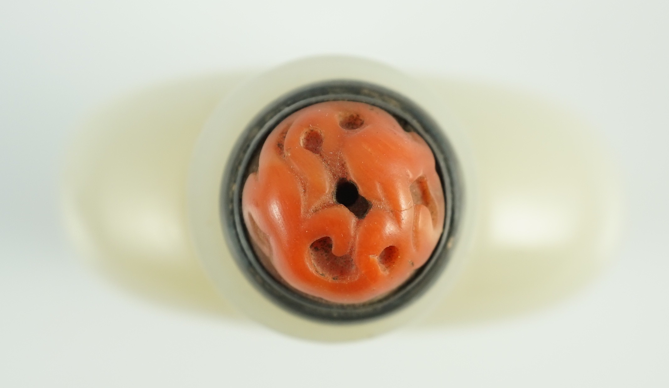 A Chinese inscribed white jade snuff bottle, 19th century, the stone is of good even tone, the - Image 6 of 17