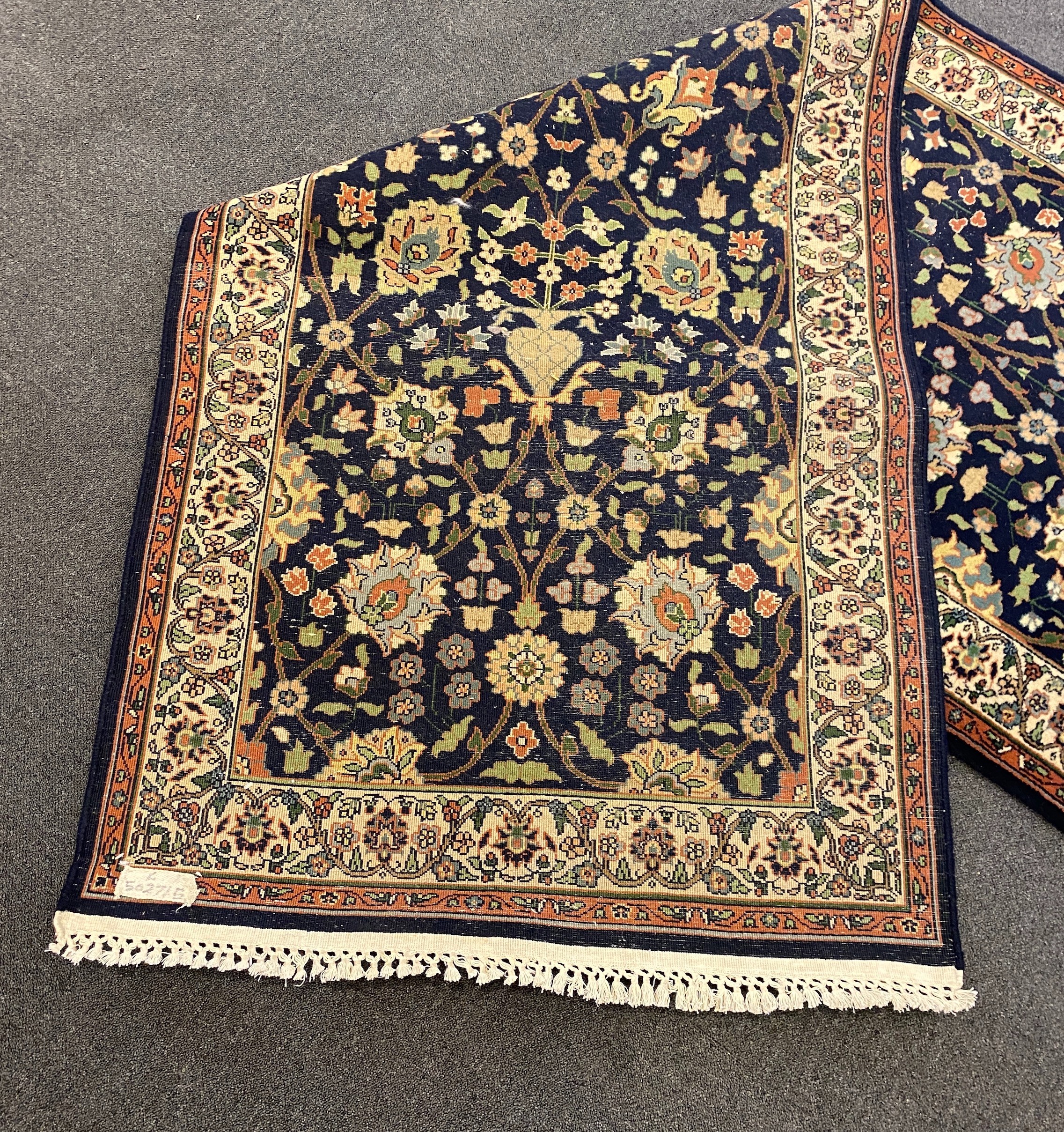 A Bijar blue ground runner, with polychrome floral field, 464cm x 100cm***CONDITION REPORT*** - Image 5 of 6