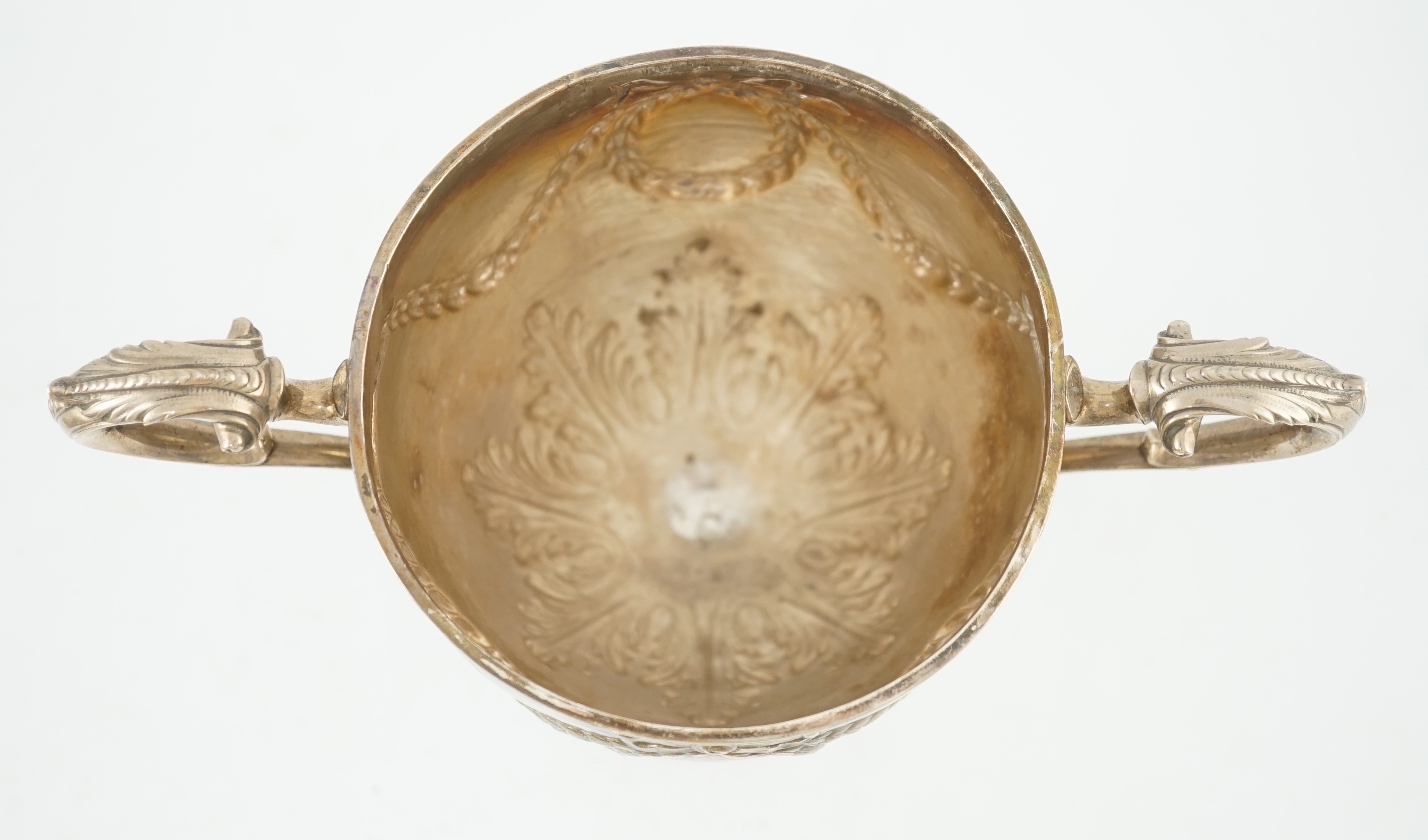 A George III silver presentation two handled vase shaped pedestal cup and cover by Richard - Image 6 of 7