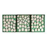 A cased set of eighty three Italian Grand Tour plaster roundels after intaglios of various subjects,