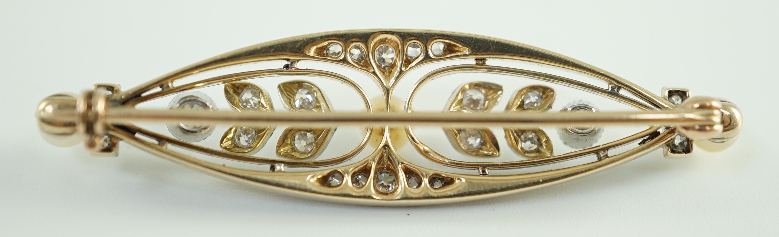 An early to mid 20th century gold and platinum, pearl and round cut millegrain set diamond cluster - Image 6 of 6