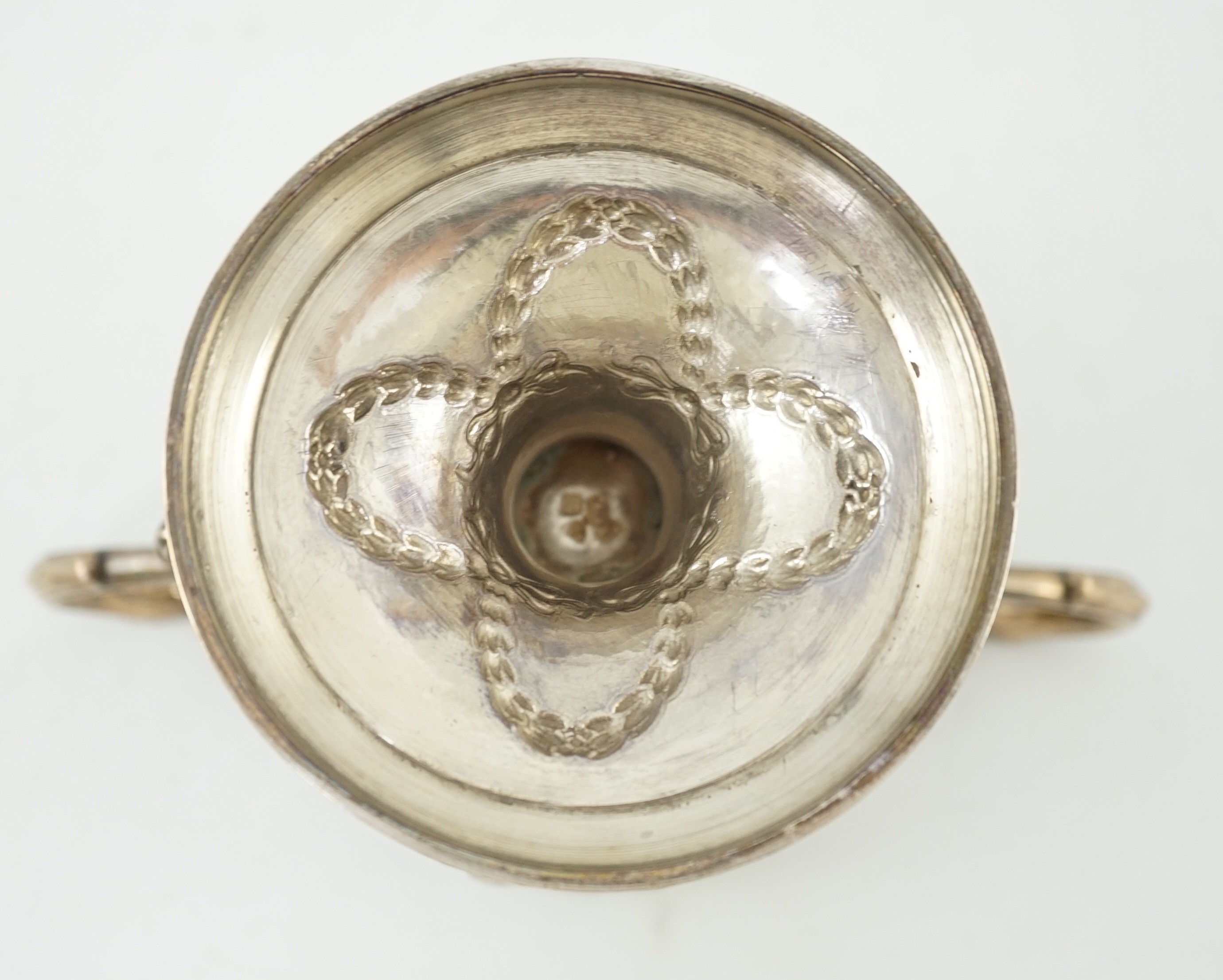 A George III silver presentation two handled vase shaped pedestal cup and cover by Richard - Image 7 of 7