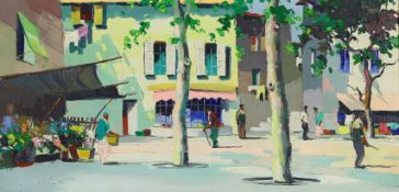 § § Cecil Rochfort D'Oyly John (British, 1906-1993) 'Near Flower Market in Cannes, South of France'