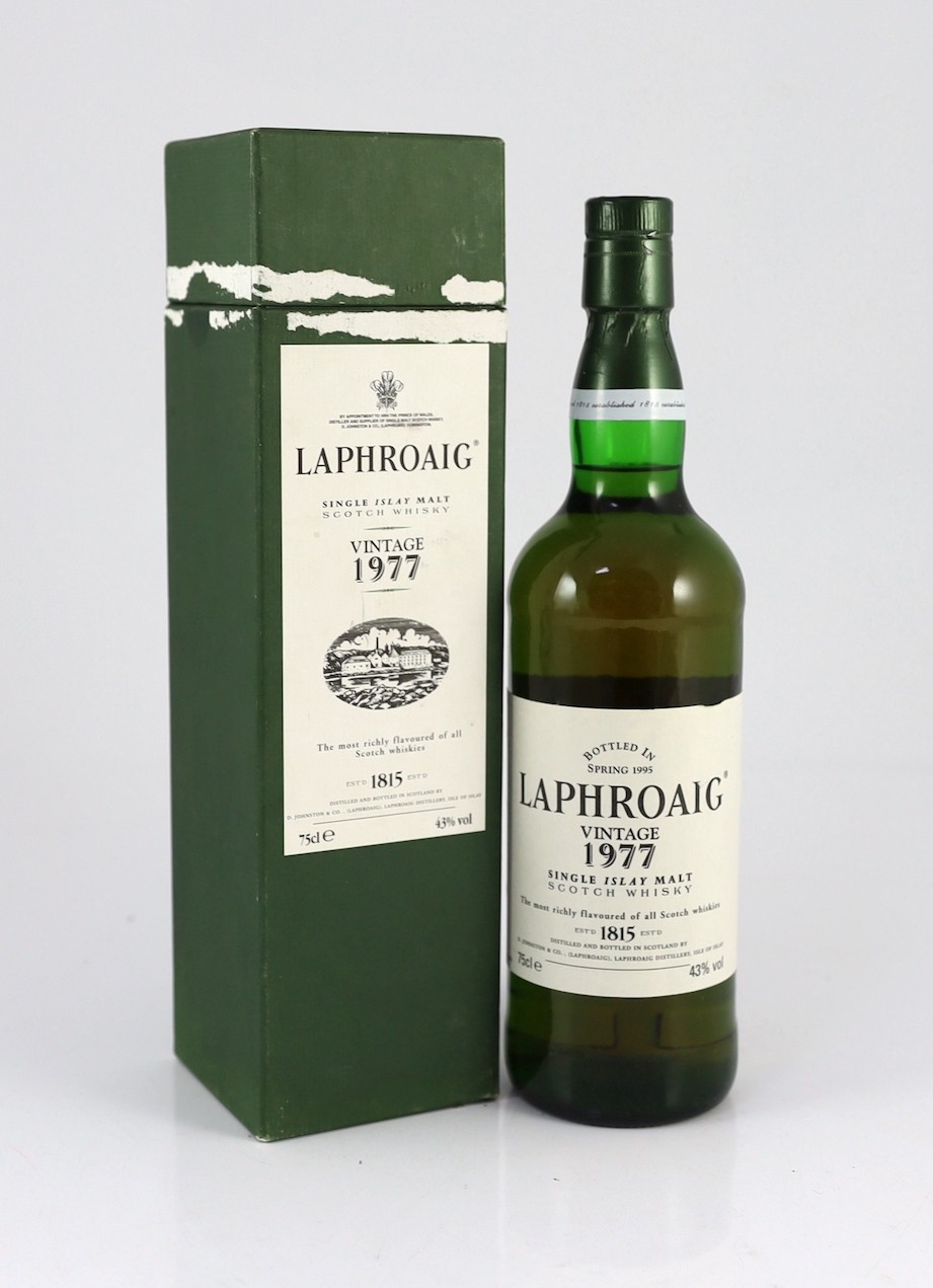 A boxed bottle of Laphroaig Vintage 1977 Islay Single Malt Scotch Whisky, 75cl. Single Malt., 43% - Image 3 of 3