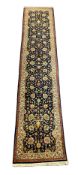 A Bijar blue ground runner, with polychrome floral field, 464cm x 100cm***CONDITION REPORT***