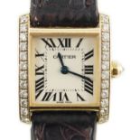 A lady's 2000 18k gold Cartier Tank Francaise square dial quartz dress wrist watch, with round