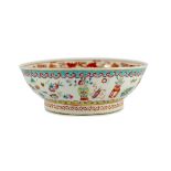 A Chinese famille rose ‘antiques and auspicious objects’ bowl, Chenghua mark, late 19th century, the