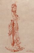 § § Sir William Russell Flint RA PRWS (British, 1880-1969) 'Heather'red chalk on pink