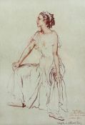 § § Sir William Russell Flint RA PRWS (British, 1880-1969) Study of a seated womanconté