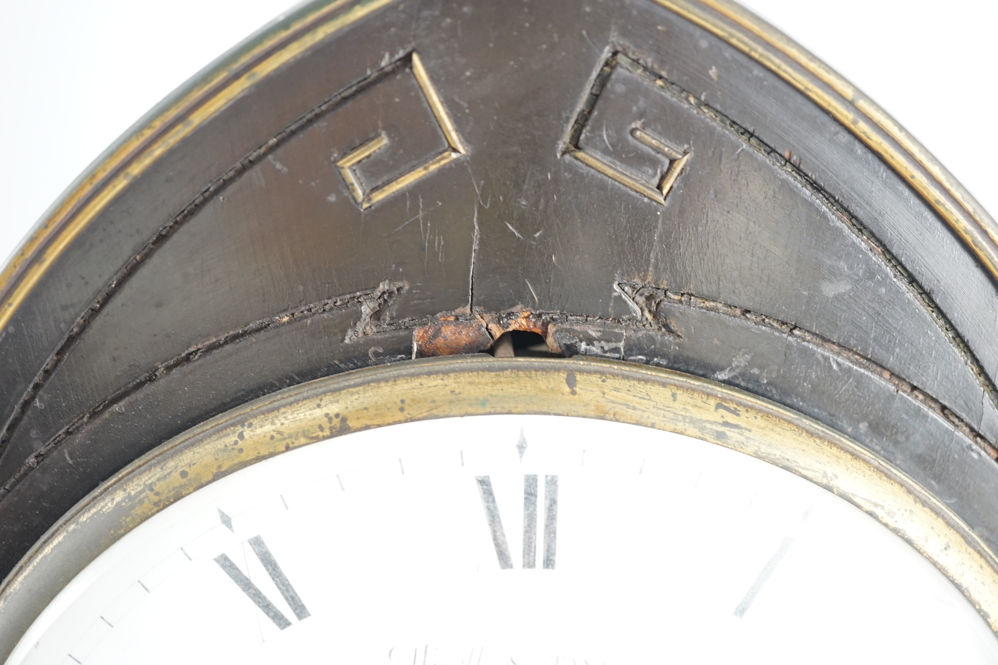 Ellicott & Taylor, Royal Exchange. A Regency lancet shaped ebonised bracket clock, with enamelled - Image 2 of 5