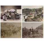 Two albums of albumen photographic views of Japan and Ceylon, c.1891-92, many colour tinted, most of