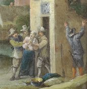 Circle of David Teniers the Younger (Flemish, 1610-1690) ‘’The Arrest’’oil on canvas11 x 10.5cm,