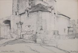 § § Sir William Russell Flint RA PRWS (British, 1880-1969) 'Abandoned Chateau'pencil and