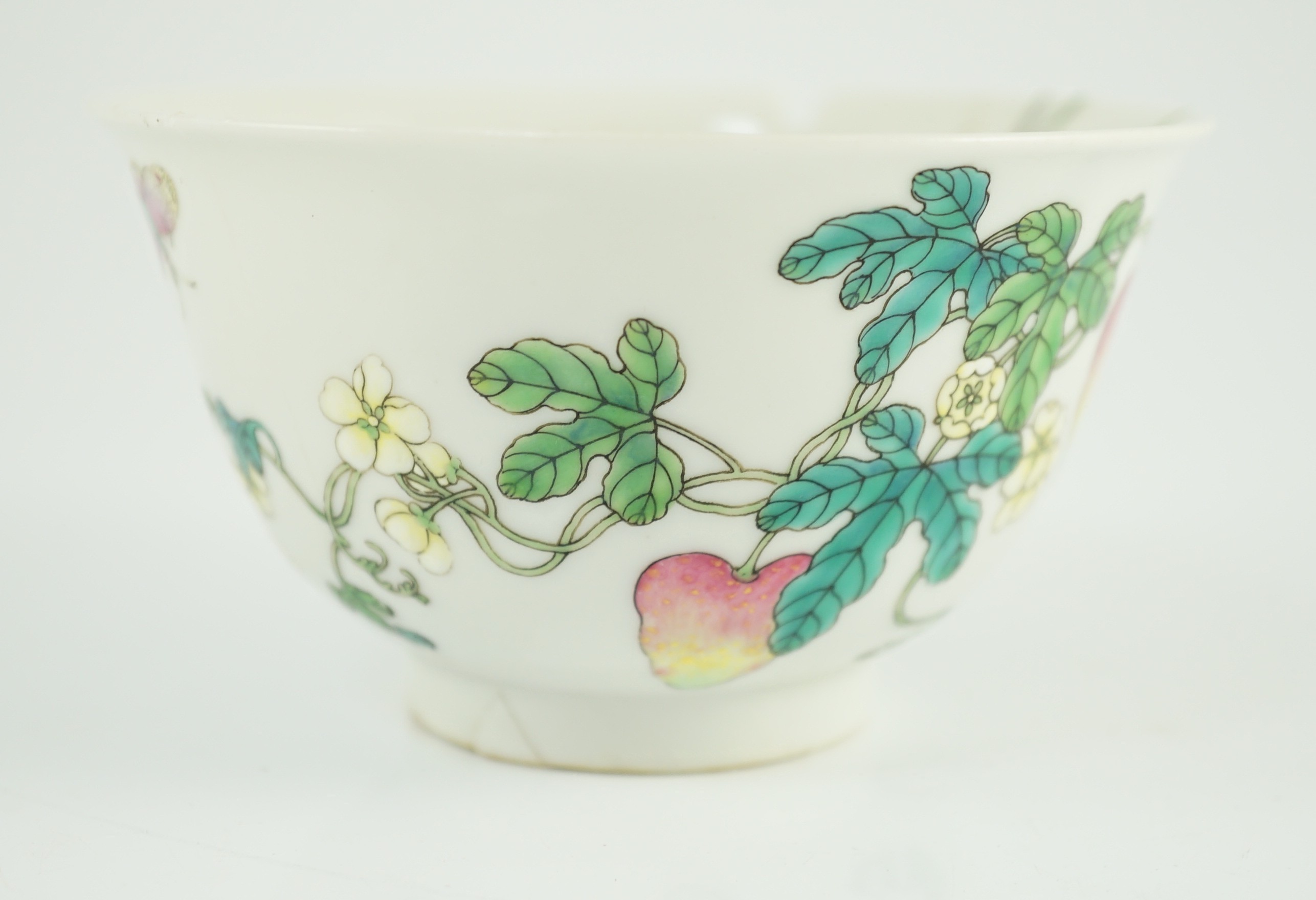 A Chinese famille rose bowl, Jiaqing seal mark and of the period (1796-1820), painted with - Image 2 of 9