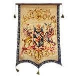 Nine mid 19th century Royal heraldic banners, decorated with armorials of European countries,