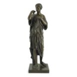 After the antique, a French Reduction Sauvage bronze figure of 'Diana de Gabies', on square