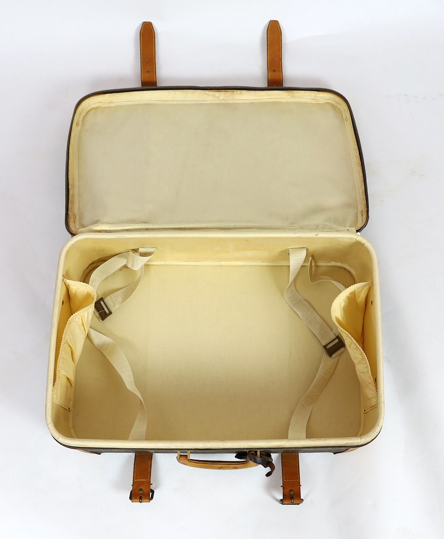A 1980/90s Louis Vuitton canvas monogram suitcase, with calf leather straps and brass hardware, - Image 5 of 5