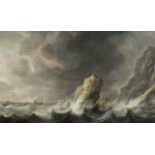 Jan Porcellis (Dutch, c.1584-1632) Shipping in stormy seasoil on panel34 x 58cms. Provenance: