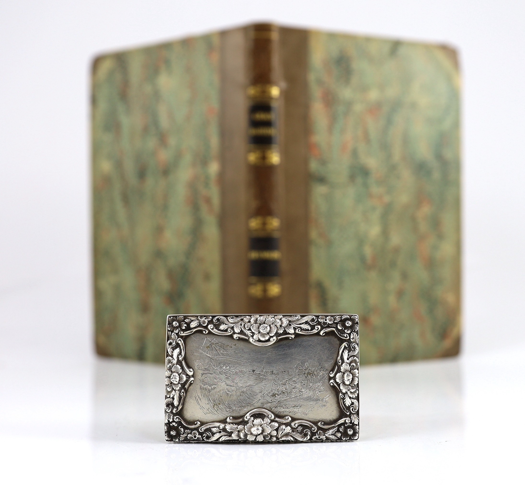 An unusual early Victorian silver rectangular snuff box, commemorating Grace Darling, engraved - Image 3 of 13