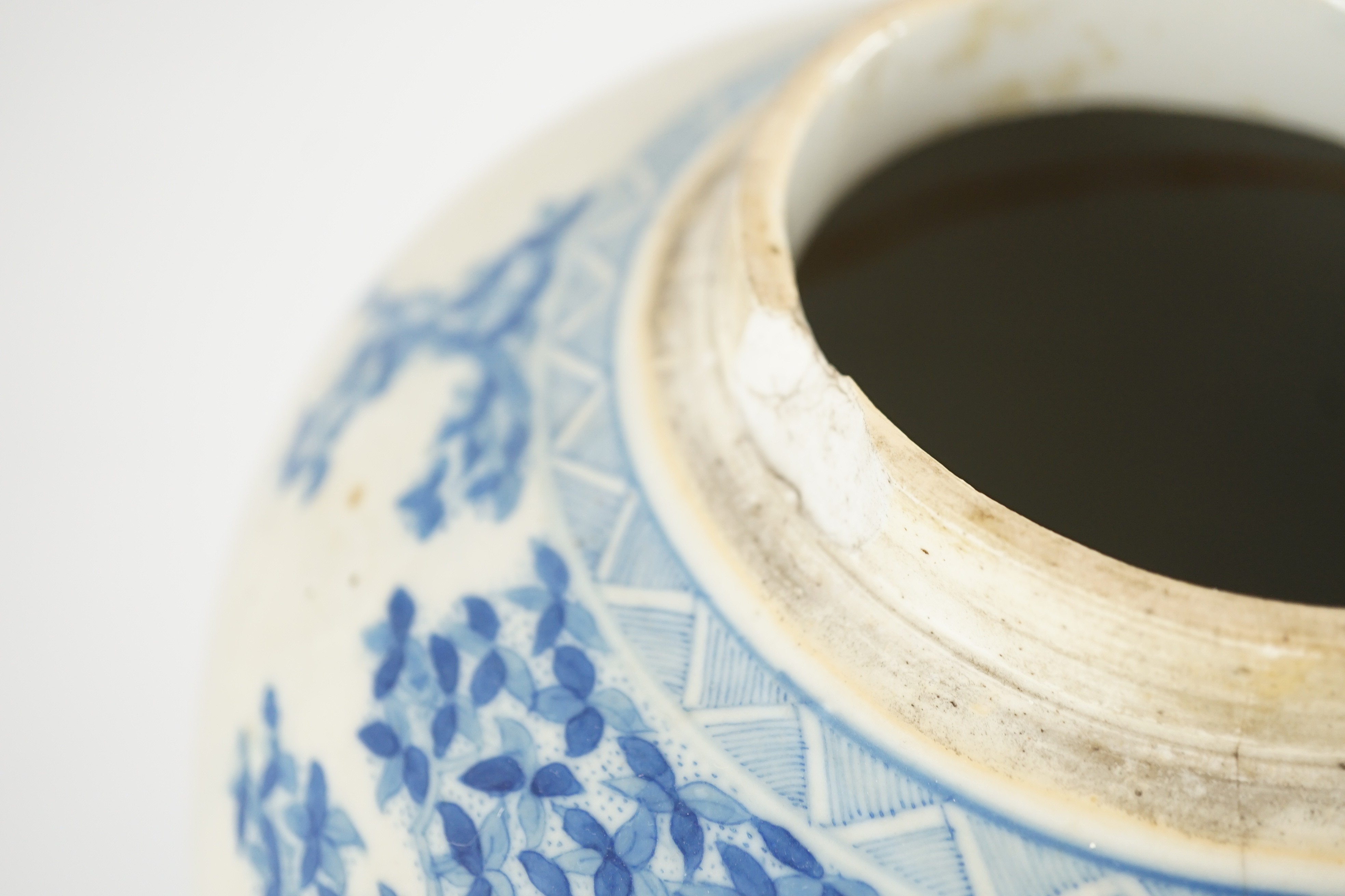 A pair of large Chinese blue and white ovoid jars and associated covers, 19th century, each - Image 12 of 13