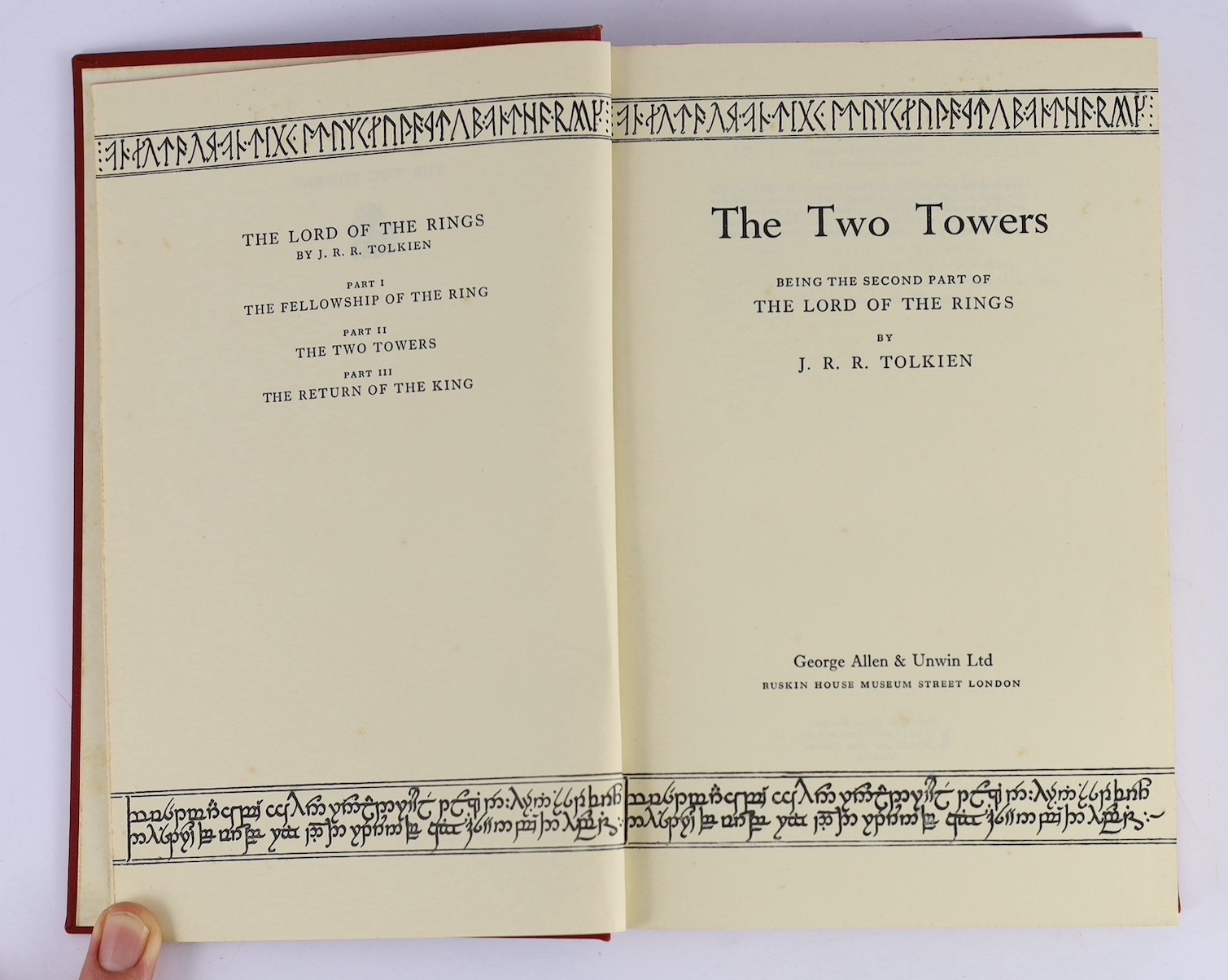 ° ° Tolkein, John Ronald Reuel - The Lord of the Rings trilogy; comprises: The Fellowship of the - Image 11 of 25