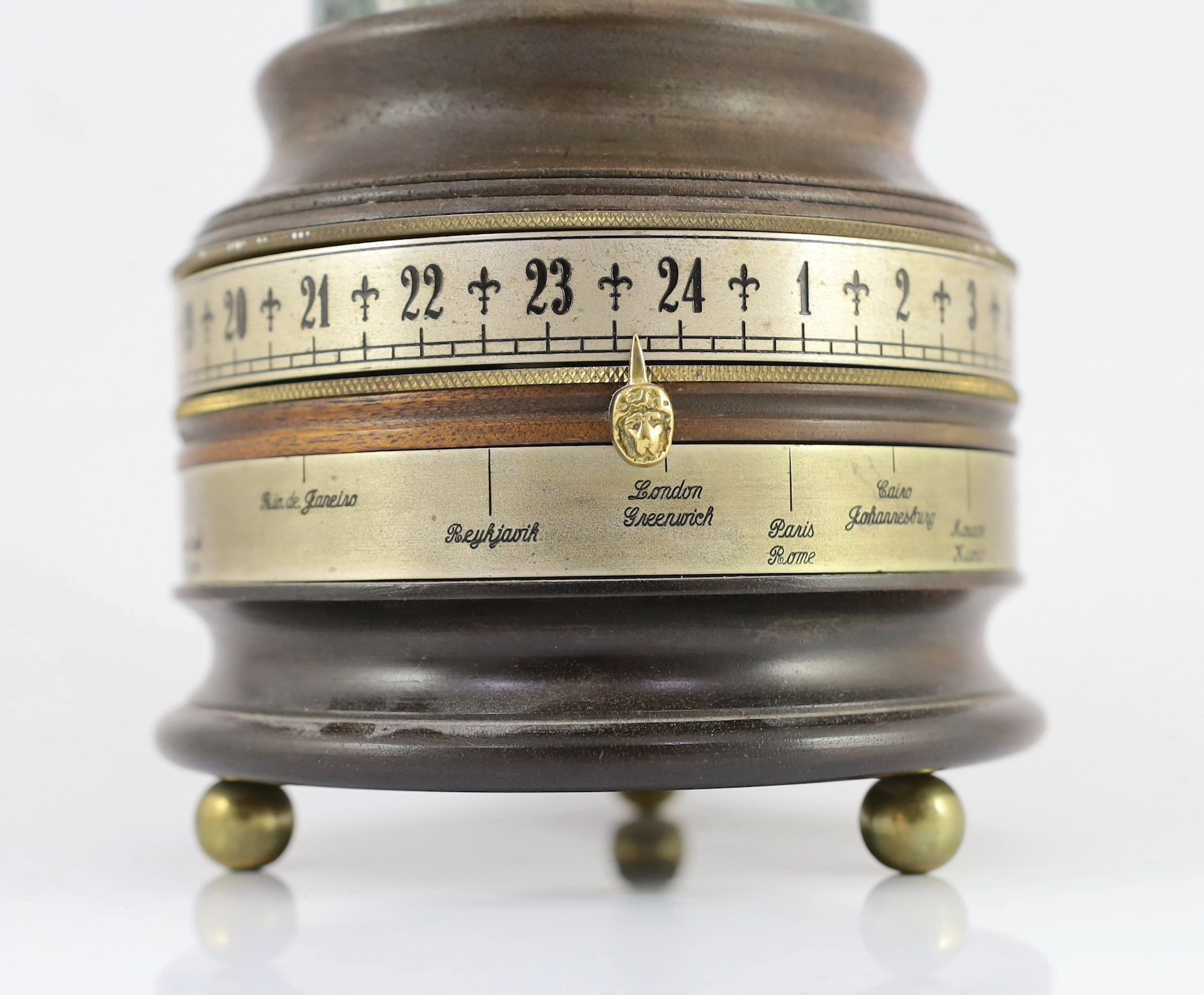 A Charles Frodsham for The St James's House Company. A silvered brass, marble and mahogany revolving - Image 2 of 5