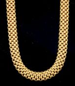 A modern Italian Fope 18ct gold brick link necklace, 38cm, 61.6 grams.***CONDITION REPORT***Signs of