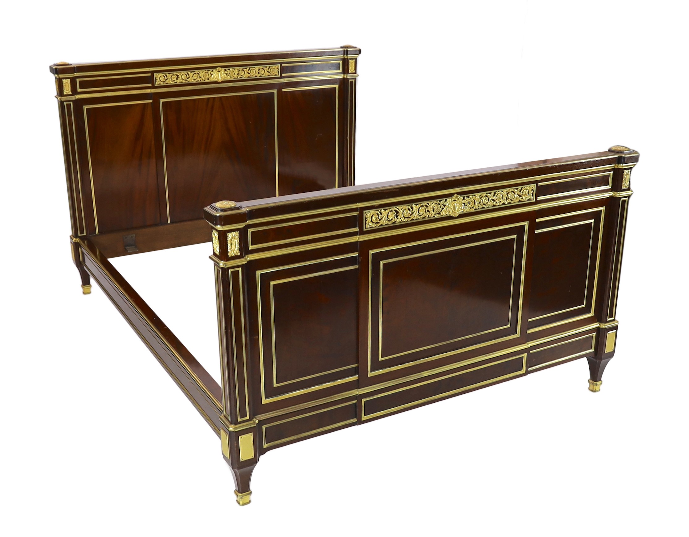 Gervais-Maximilien-Eugène Durand (1839-1920). A 19th century French ormolu mounted bedstead, with