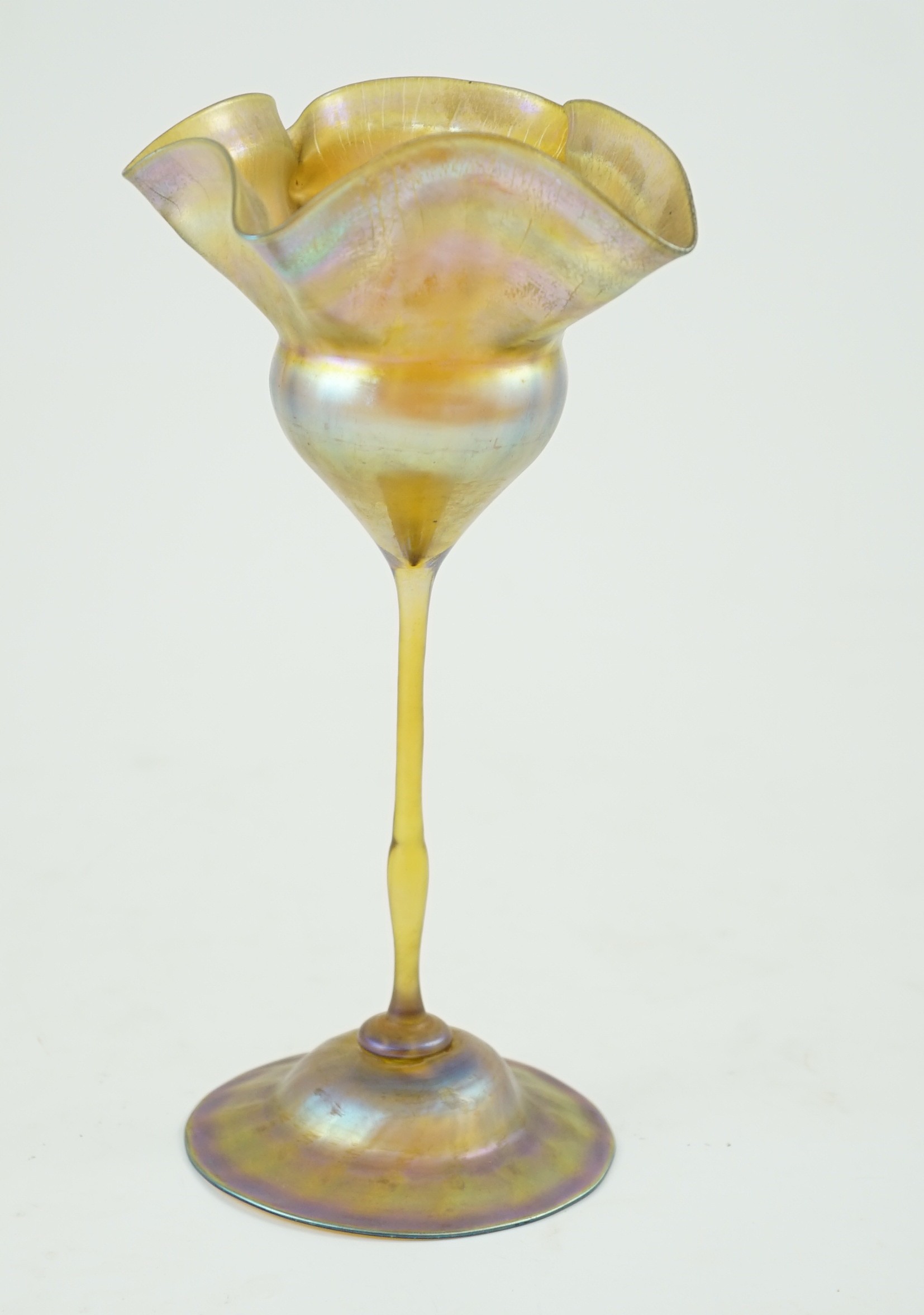 Tiffany Studios, New York. A 'Favrile' glass flowerform vase, etched makers mark L.C.T. (Louis - Image 2 of 5